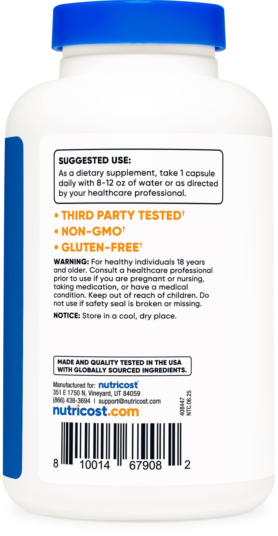 Nutricost Acetyl L-Carnitine ingredients list