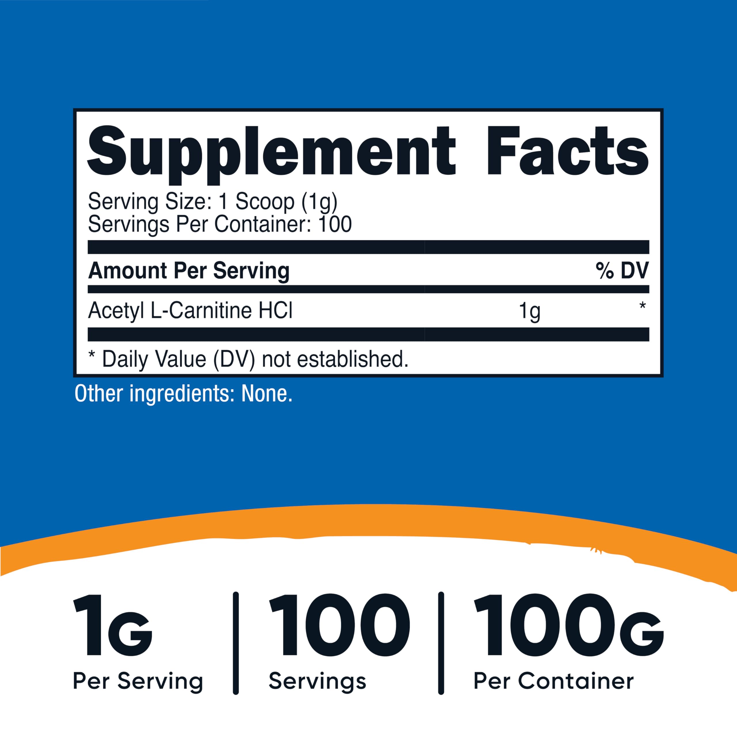 Nutricost Acetyl-L-Carnitine Powder 100g packaging
