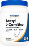 Nutricost Acetyl L-Carnitine Powder 500g front view