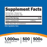 Nutricost Acetyl L-Carnitine Powder 500g packaging