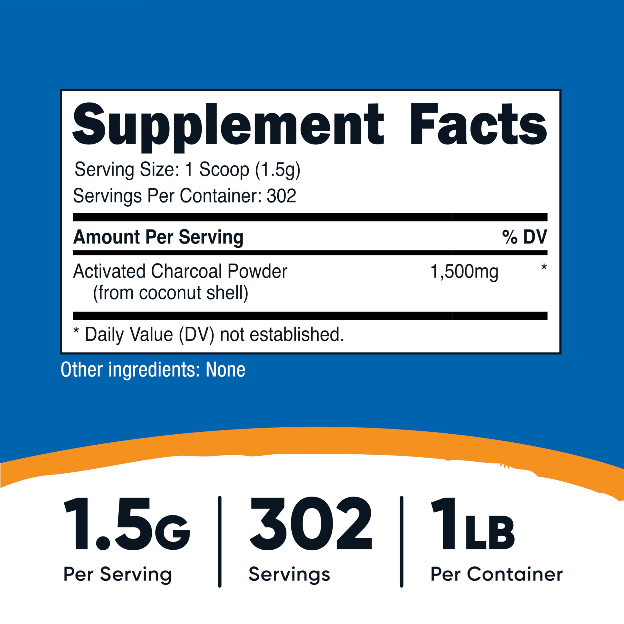 Nutricost Activated Charcoal Powder 1LB scoop included