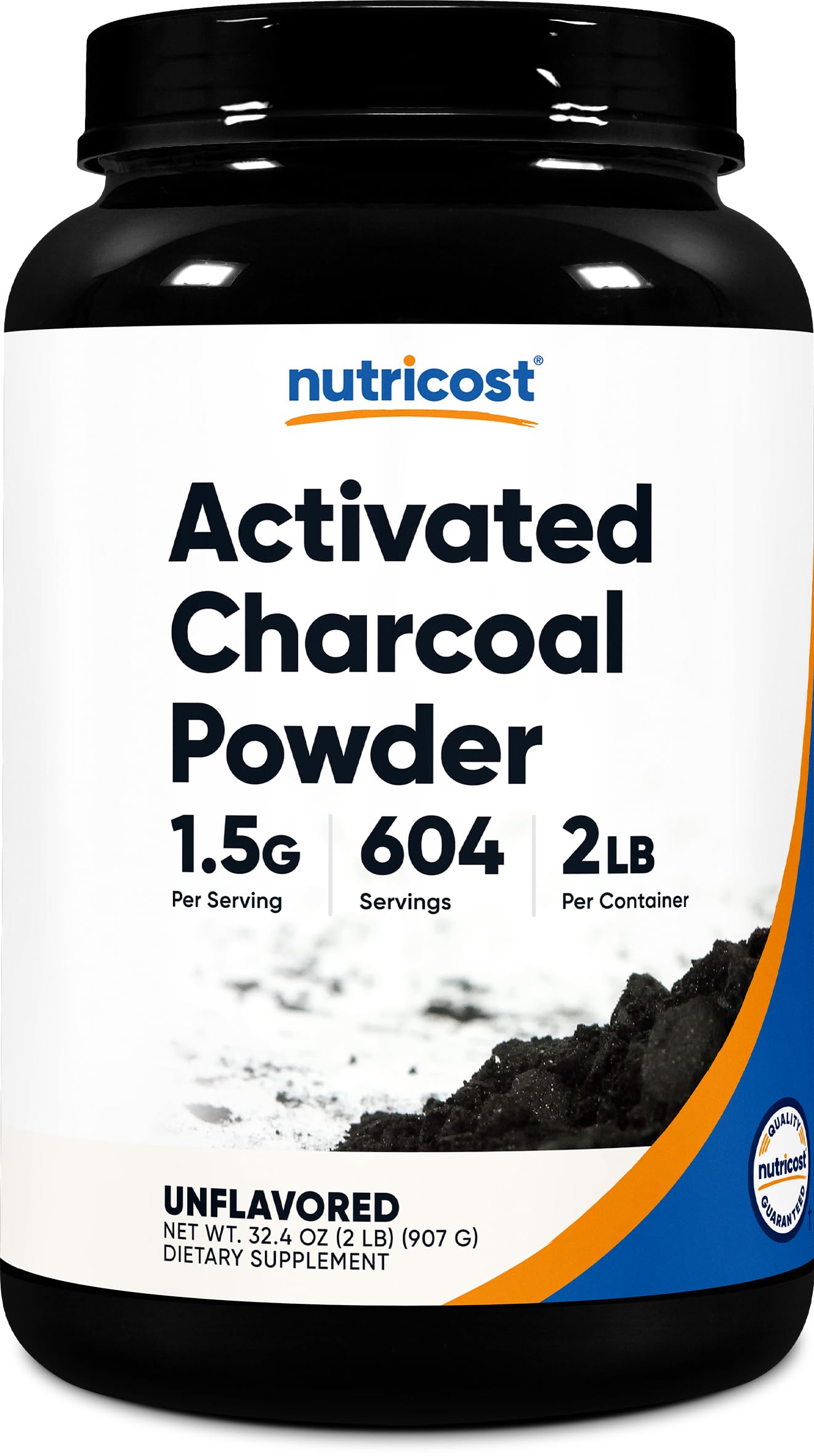 Nutricost Activated Charcoal Powder 2LB front view