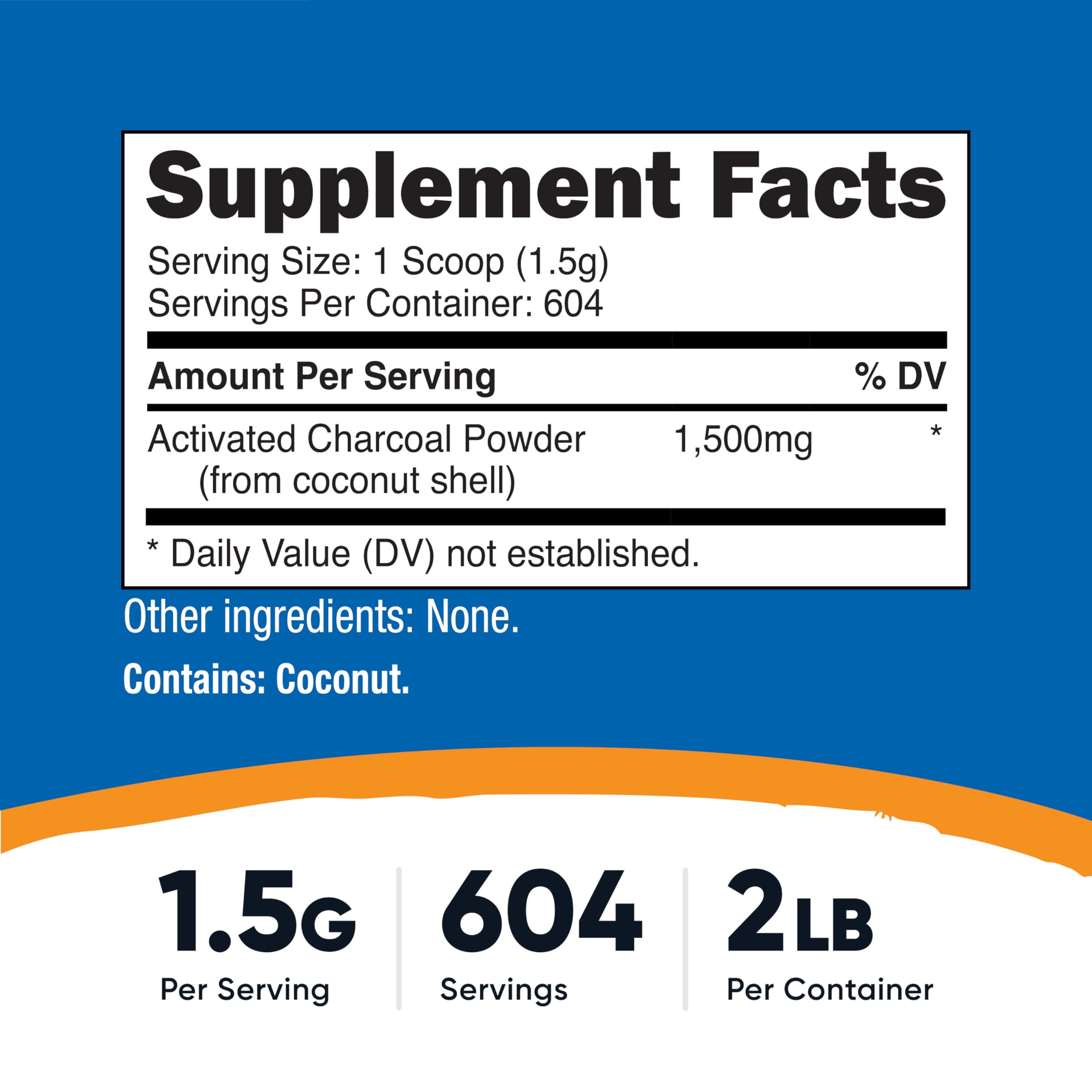 Nutricost Activated Charcoal Powder scoop included