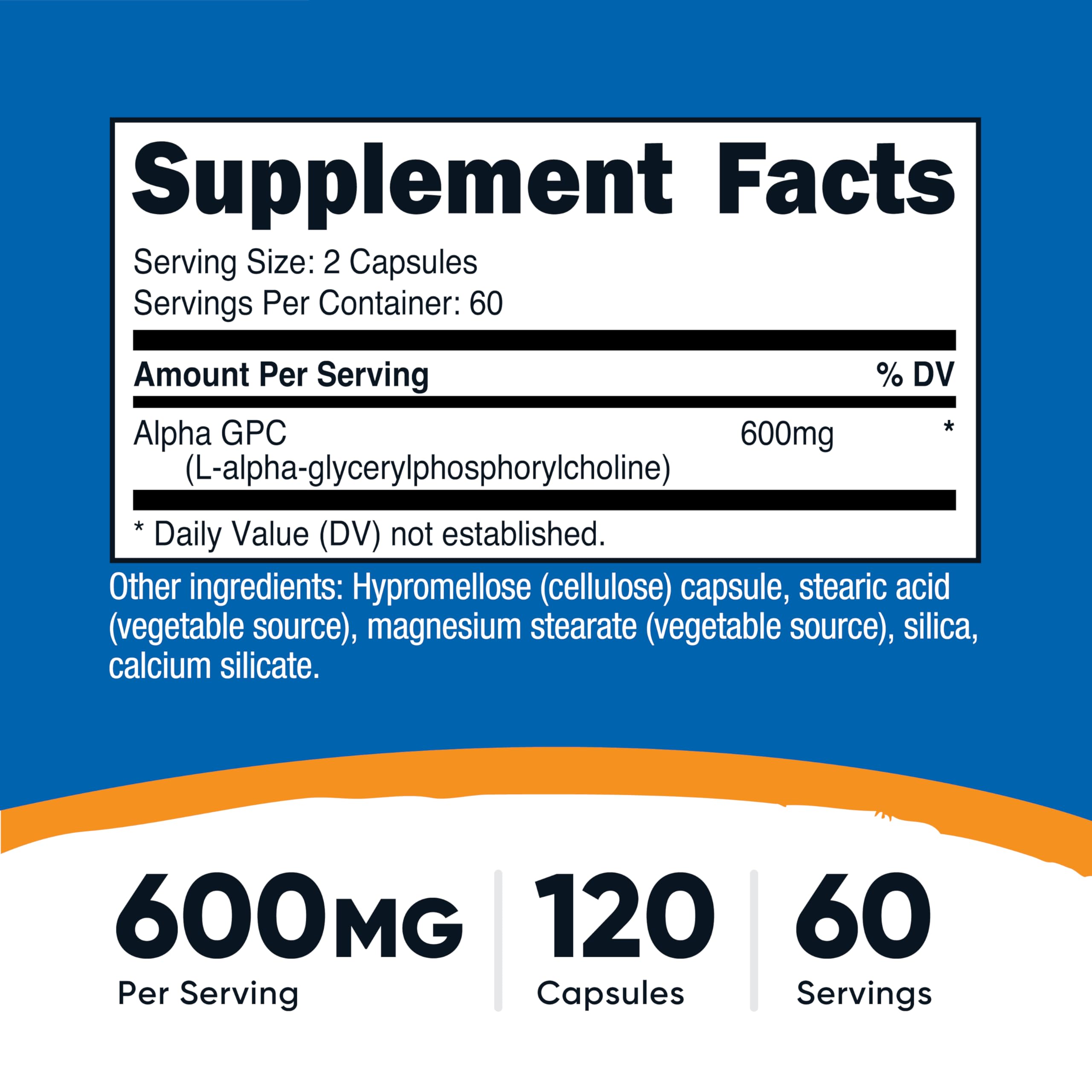 Nutricost Alpha GPC 300mg bottle with label