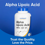 Nutricost Alpha Lipoic Acid 600mg capsule in hand