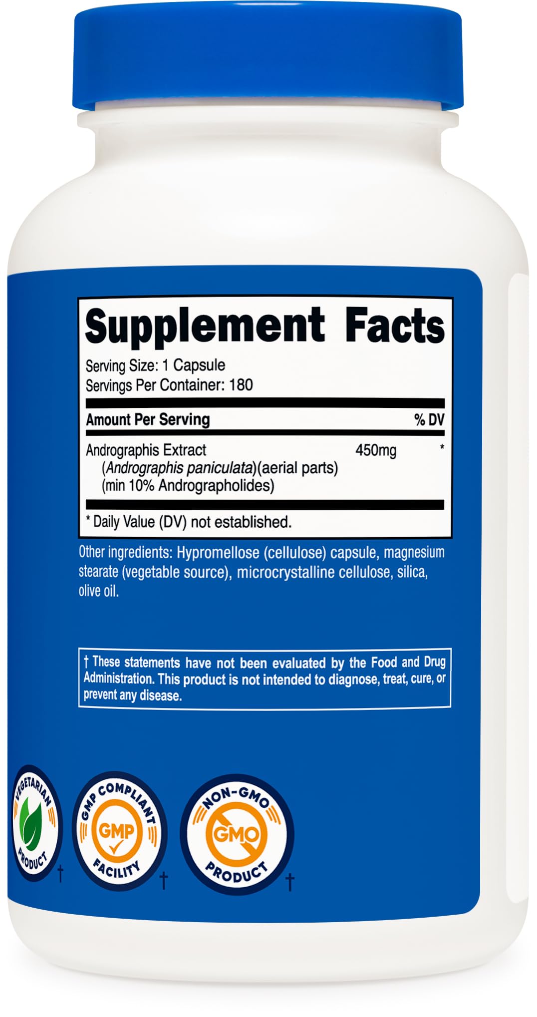Nutricost Andrographis Paniculata 450mg capsules opened bottle