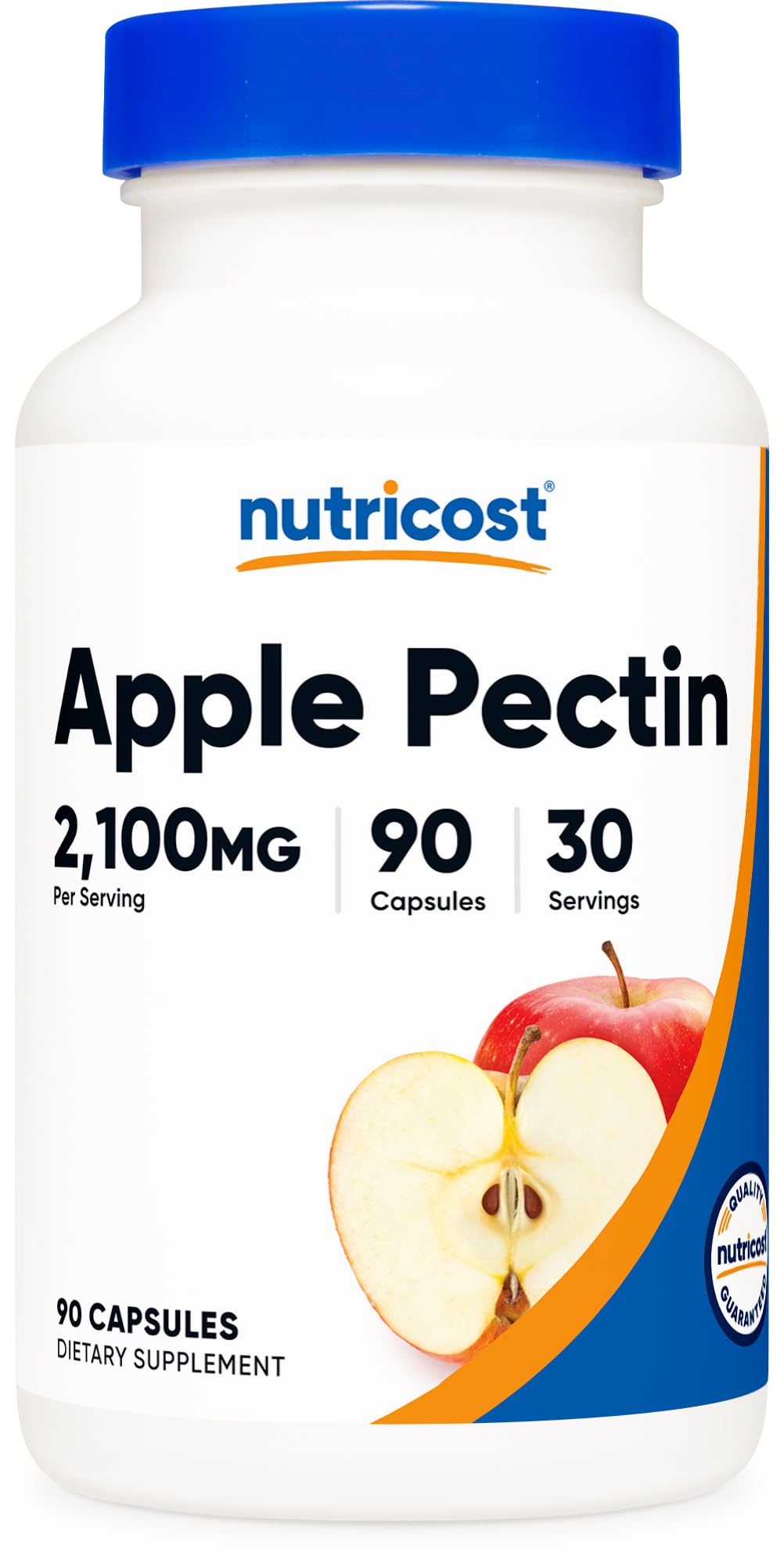 Nutricost Apple Pectin Capsules 90 count bottle front view