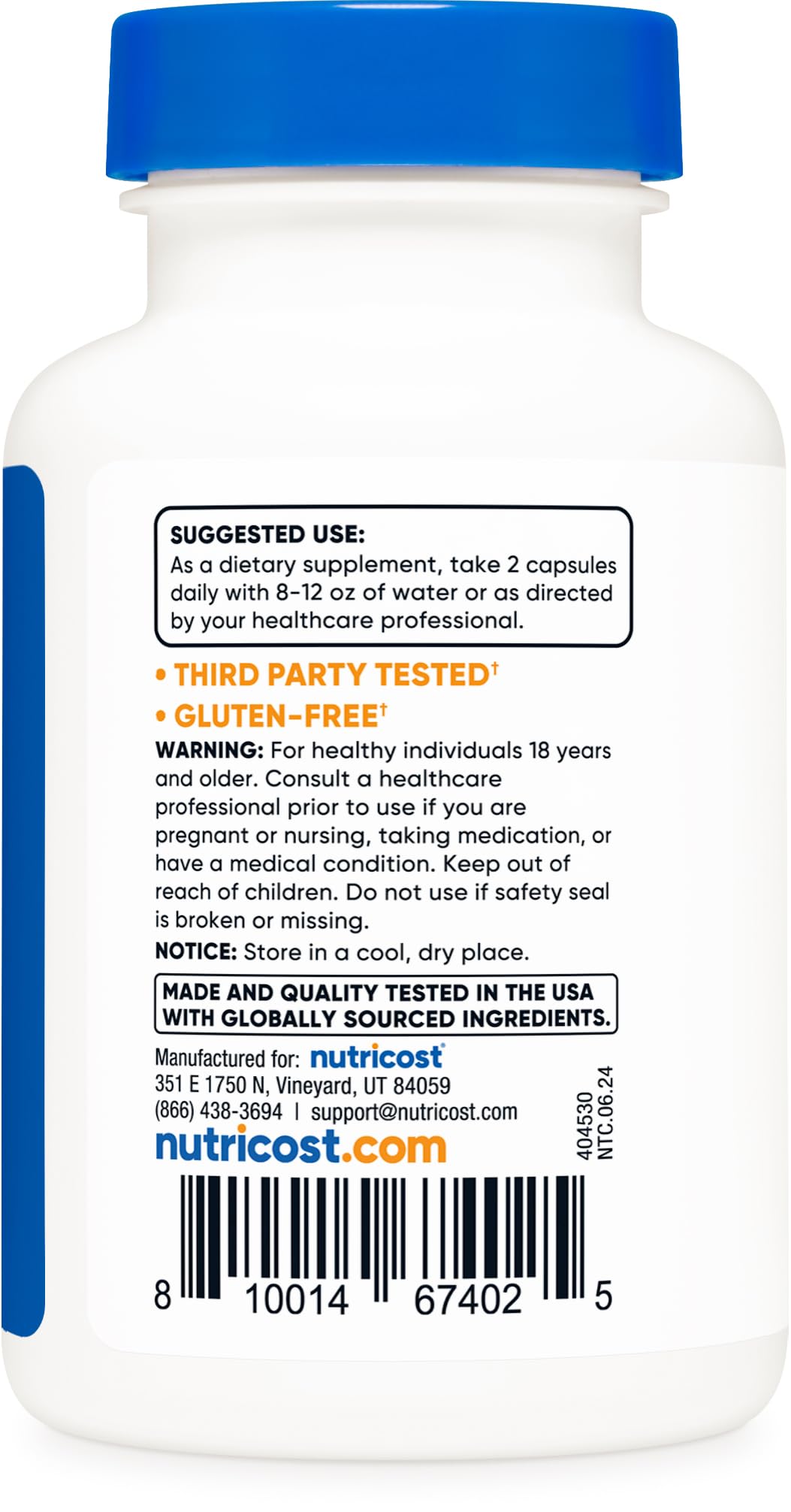 Nutricost Artemisinin Capsules 200mg bottle with capsules scattered