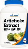Nutricost Artichoke Extract 600mg capsules front view