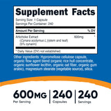 Nutricost Artichoke Extract bottle side view