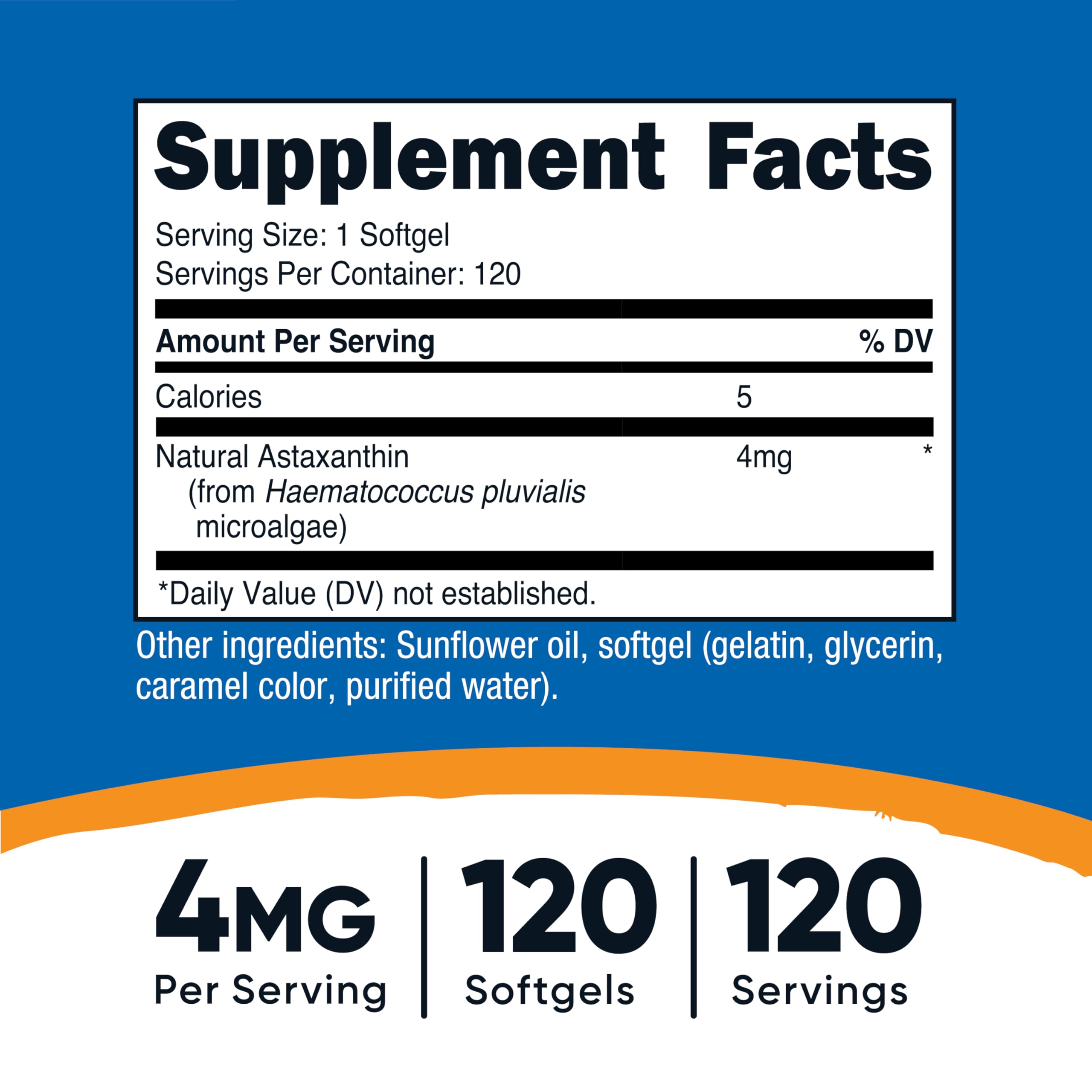 Nutricost Astaxanthin 4mg softgel close-up