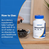 Nutricost Astaxanthin Softgels 12mg displayed with other supplements