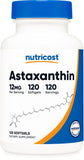 Nutricost Astaxanthin Softgels 12mg front view of bottle