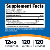 Nutricost Astaxanthin Softgels 12mg side view showing softgels