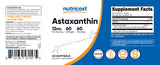 Nutricost Astaxanthin softgels bottle with ingredients listed