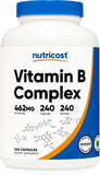 Nutricost B-Complex Vitamins 240 Vegetarian Capsules front view
