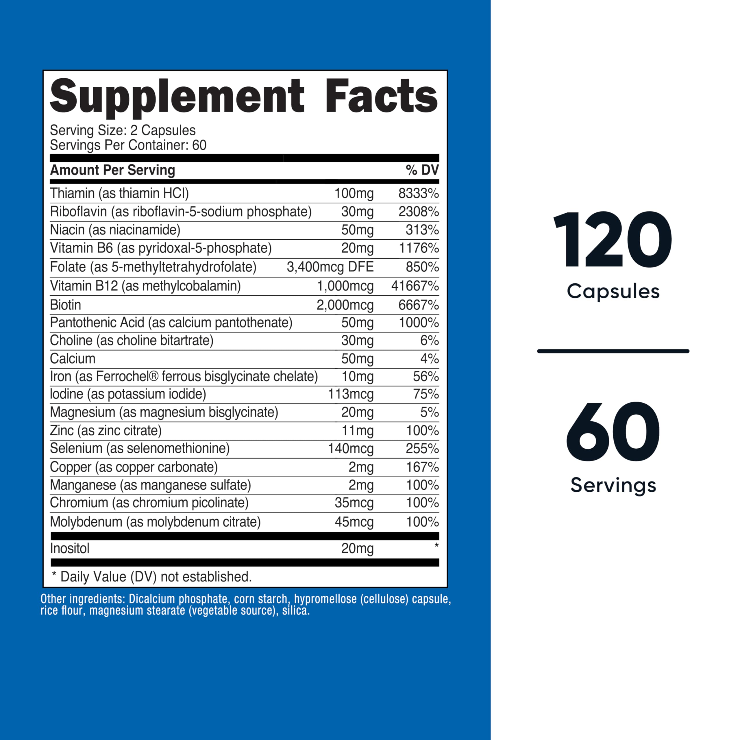 Nutricost B-Complex Vitamins bottle side view