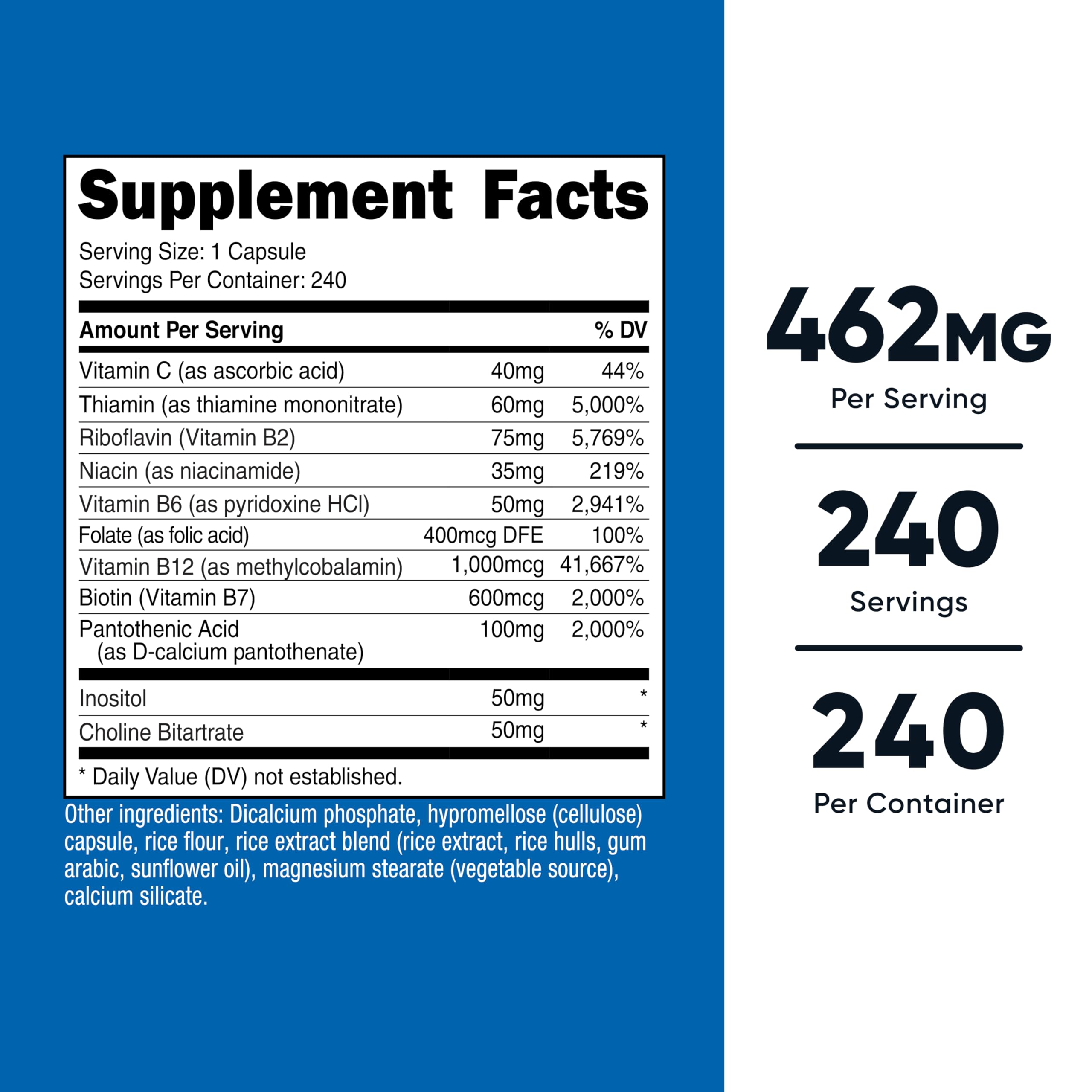 Nutricost B-Complex Vitamins bottle with label showing ingredients