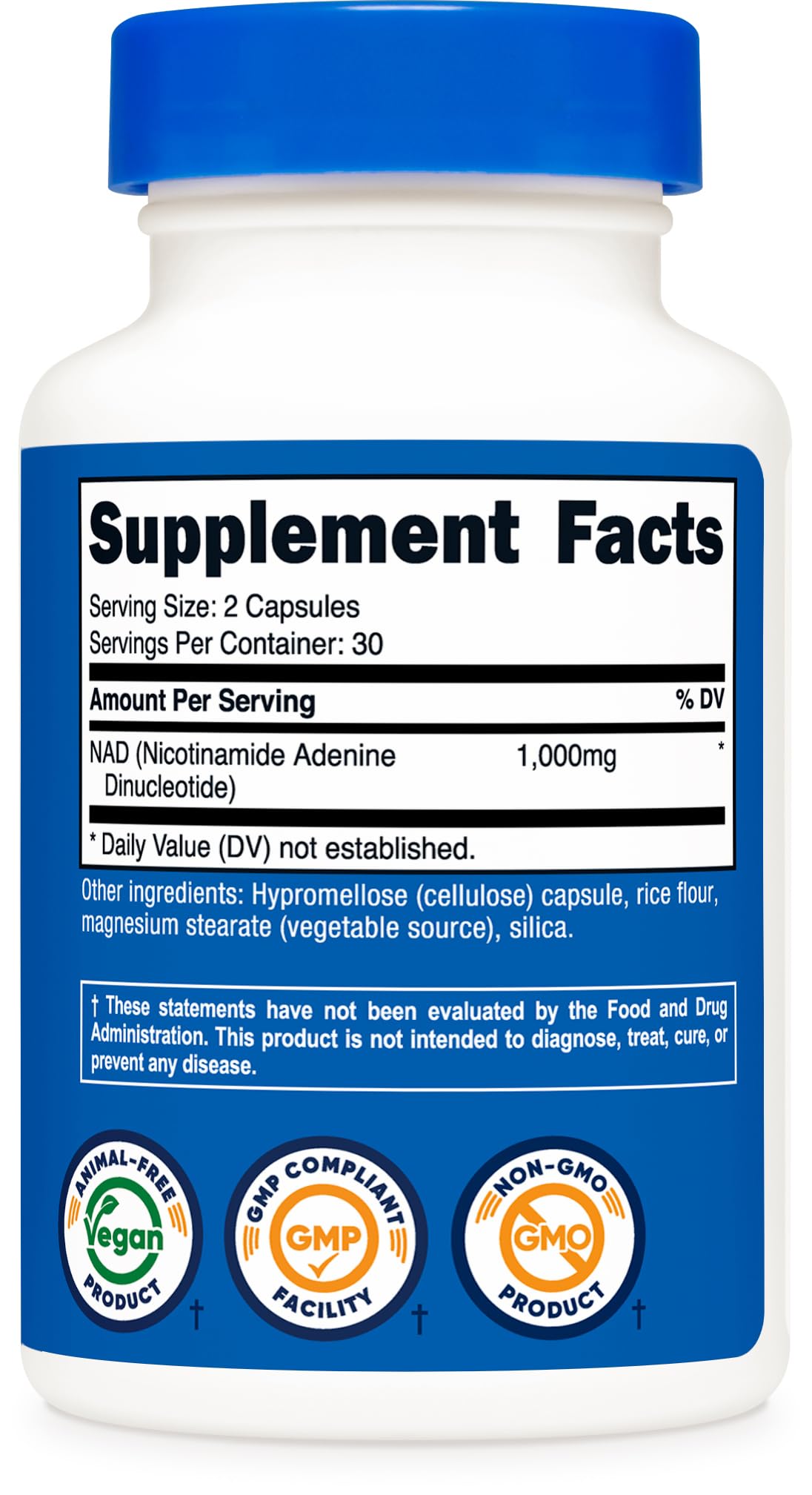 Nutricost B3 (Niacin) 1000mg 60 Capsules opened bottle