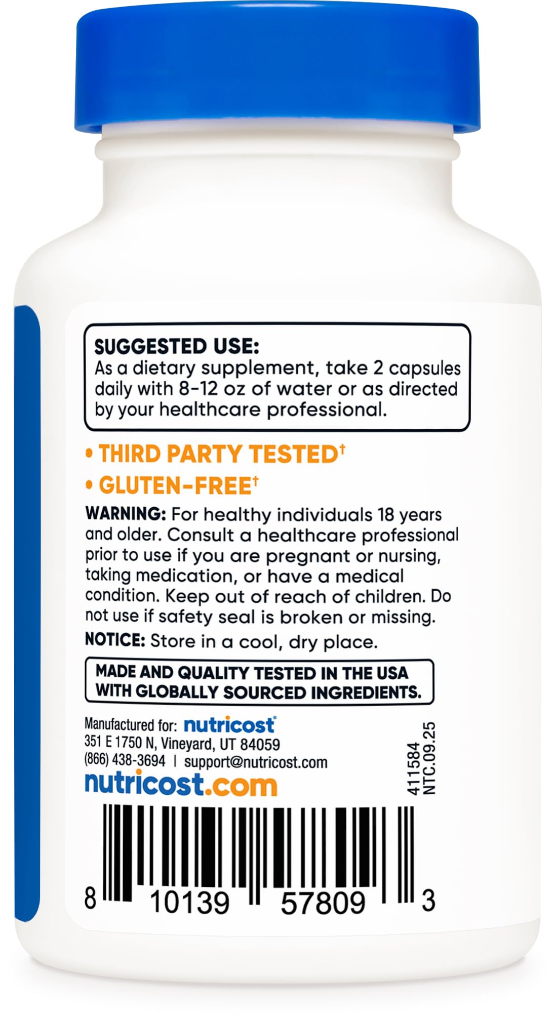 Nutricost B3 (Niacin) 1000mg 60 Capsules packaging