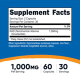 Nutricost B3 (Niacin) 1000mg 60 Capsules side view