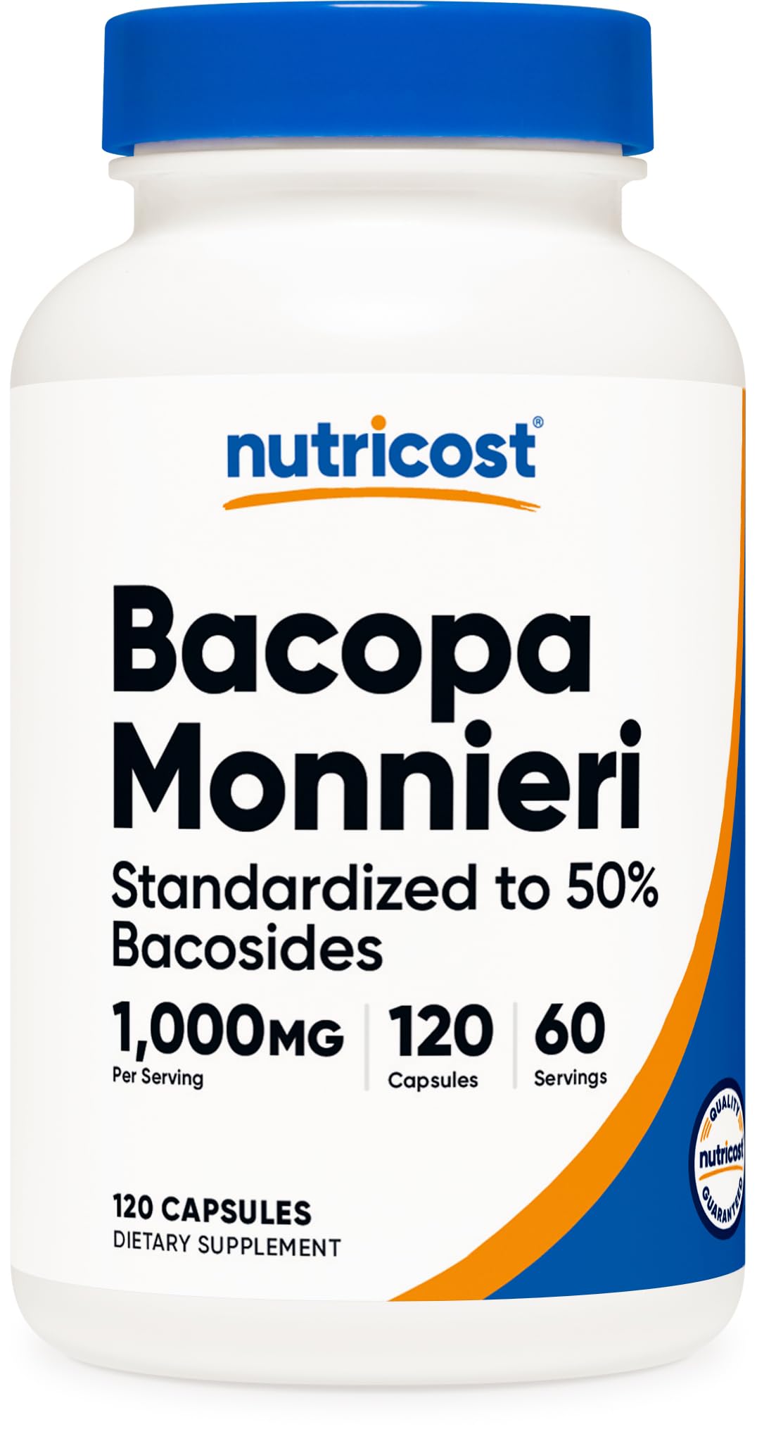 Nutricost Bacopa Monnieri 1000mg front view of bottle