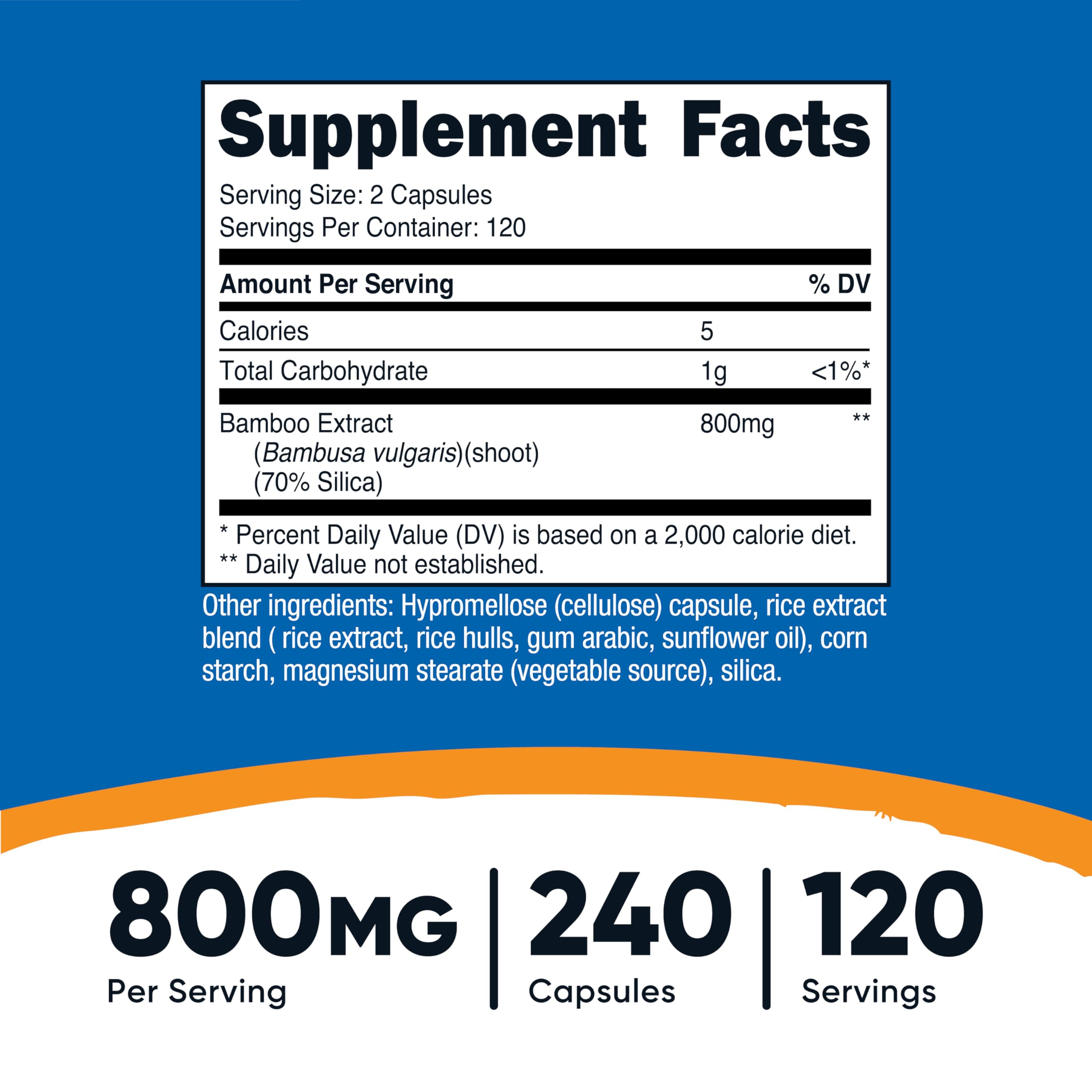 Nutricost Bamboo Extract bottle side view