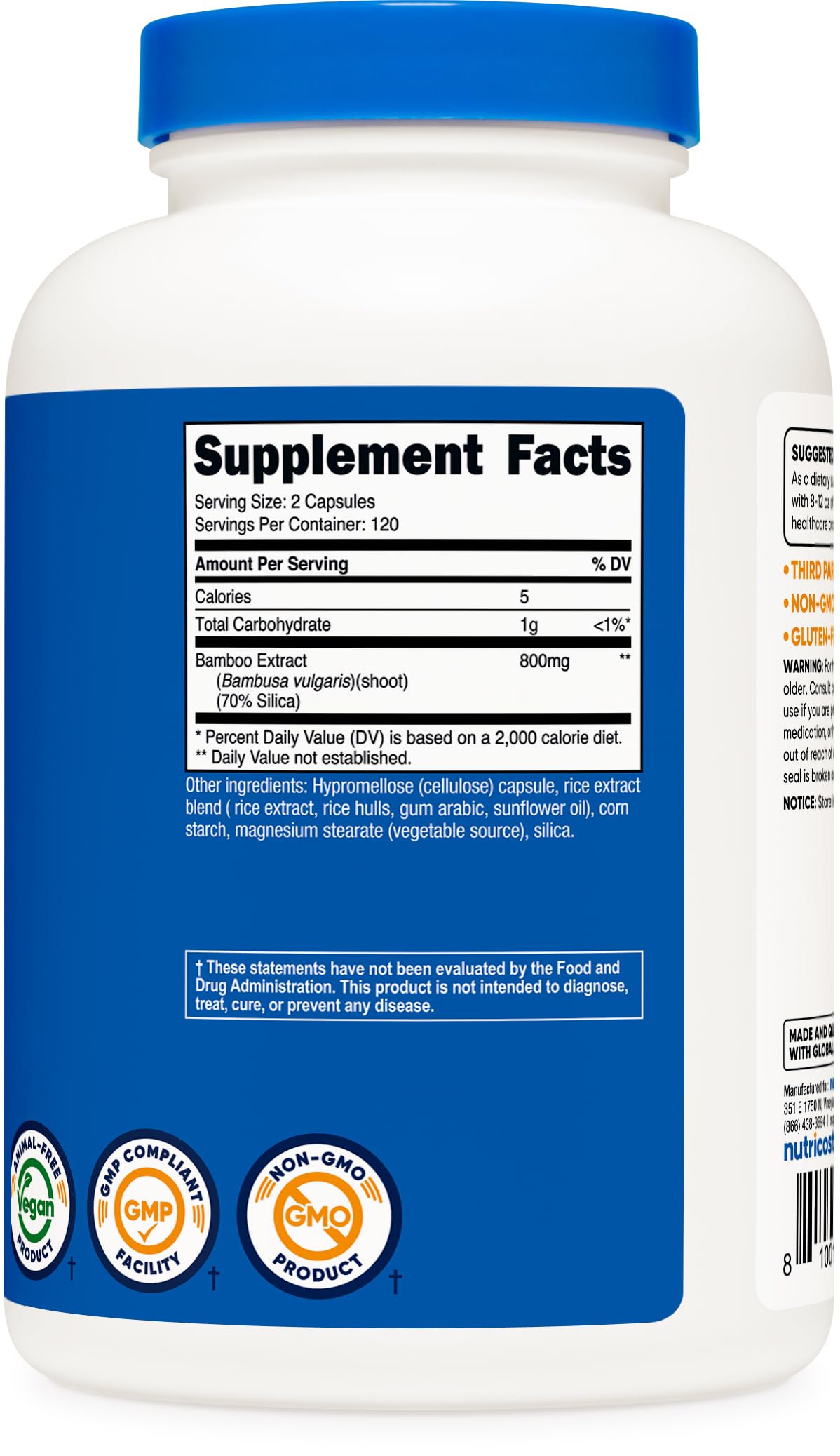 Nutricost Bamboo Extract bottle with background