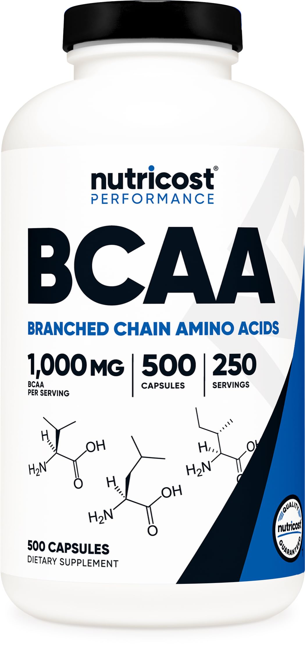 Nutricost BCAA Capsules 500 Count front view
