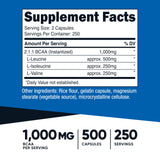 Nutricost BCAA Capsules 500 Count side view