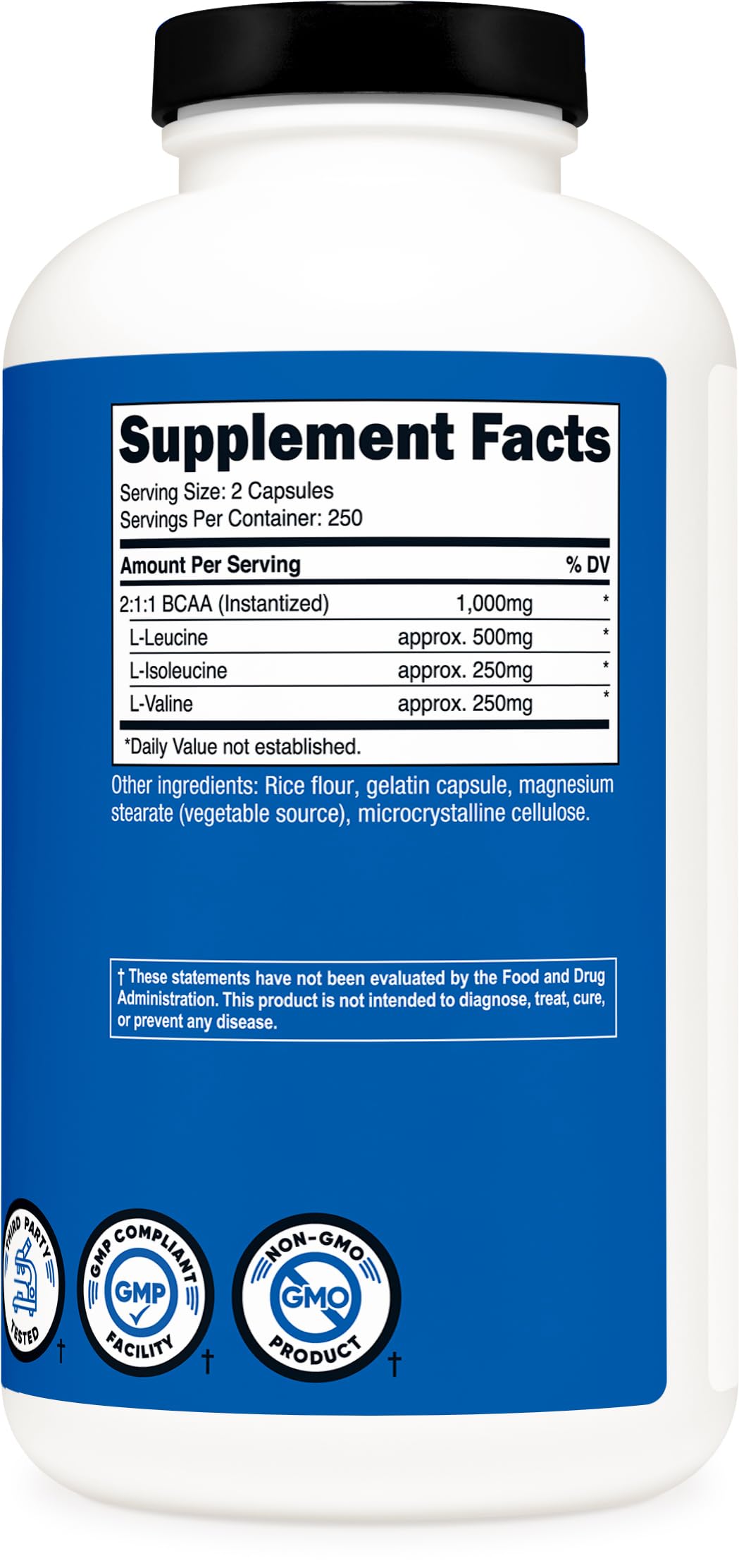 Nutricost BCAA Capsules on a wooden table