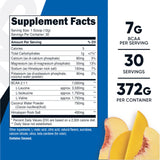 Nutricost BCAA + Hydration 476g back view showing nutritional information