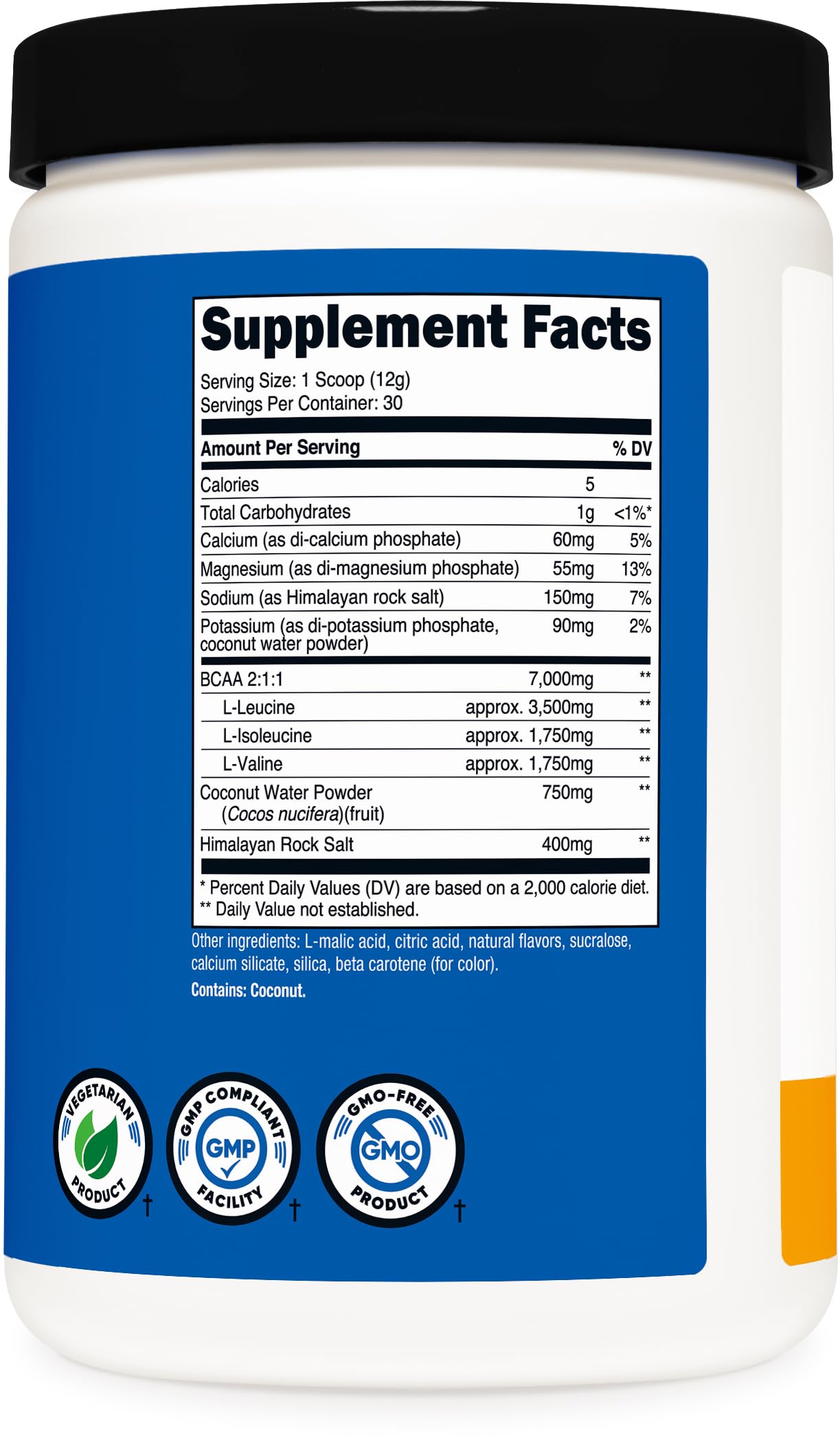 Nutricost BCAA + Hydration 476g with gym equipment background