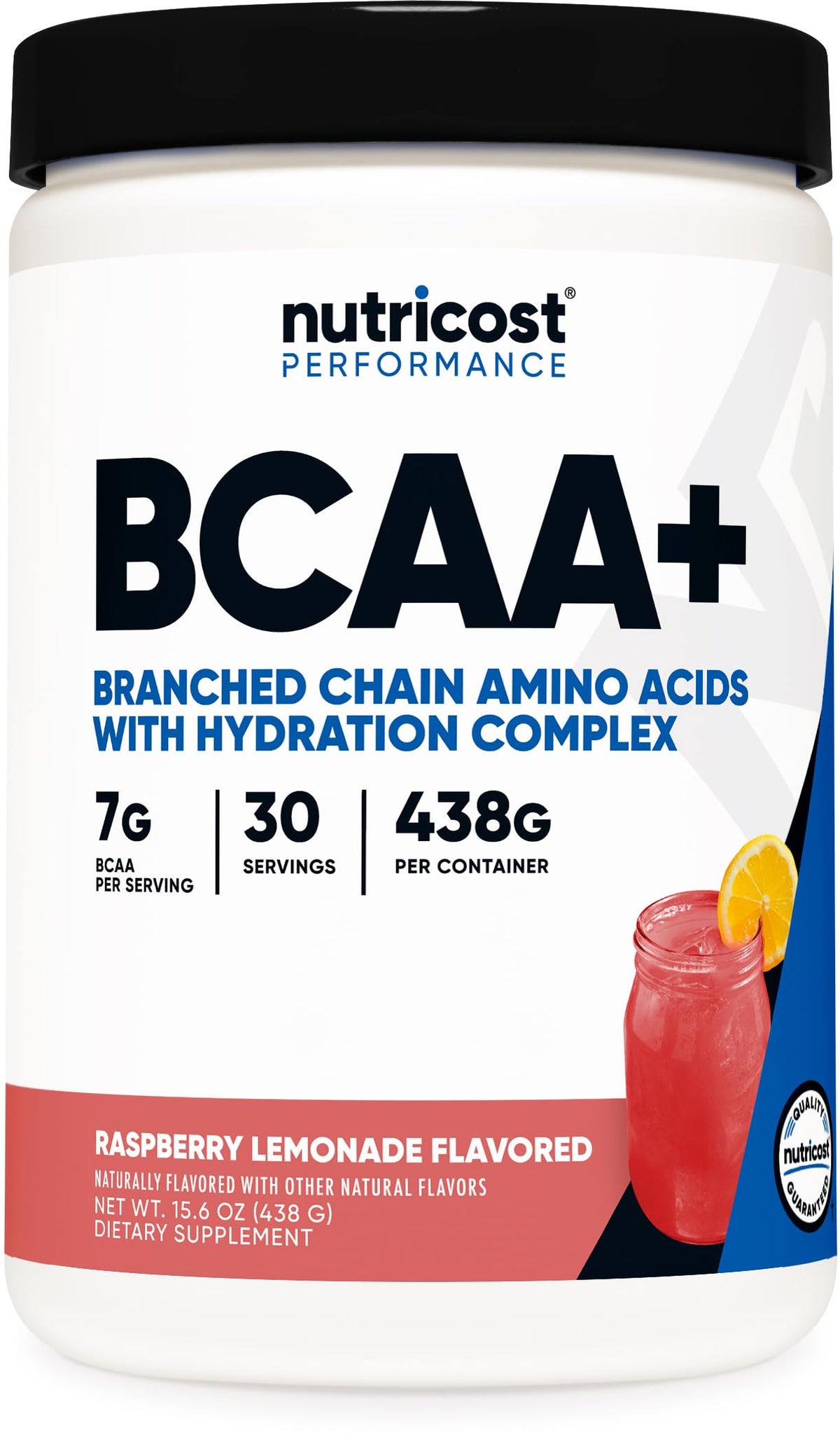 Nutricost BCAA + Hydration front view with Fruit Punch flavour