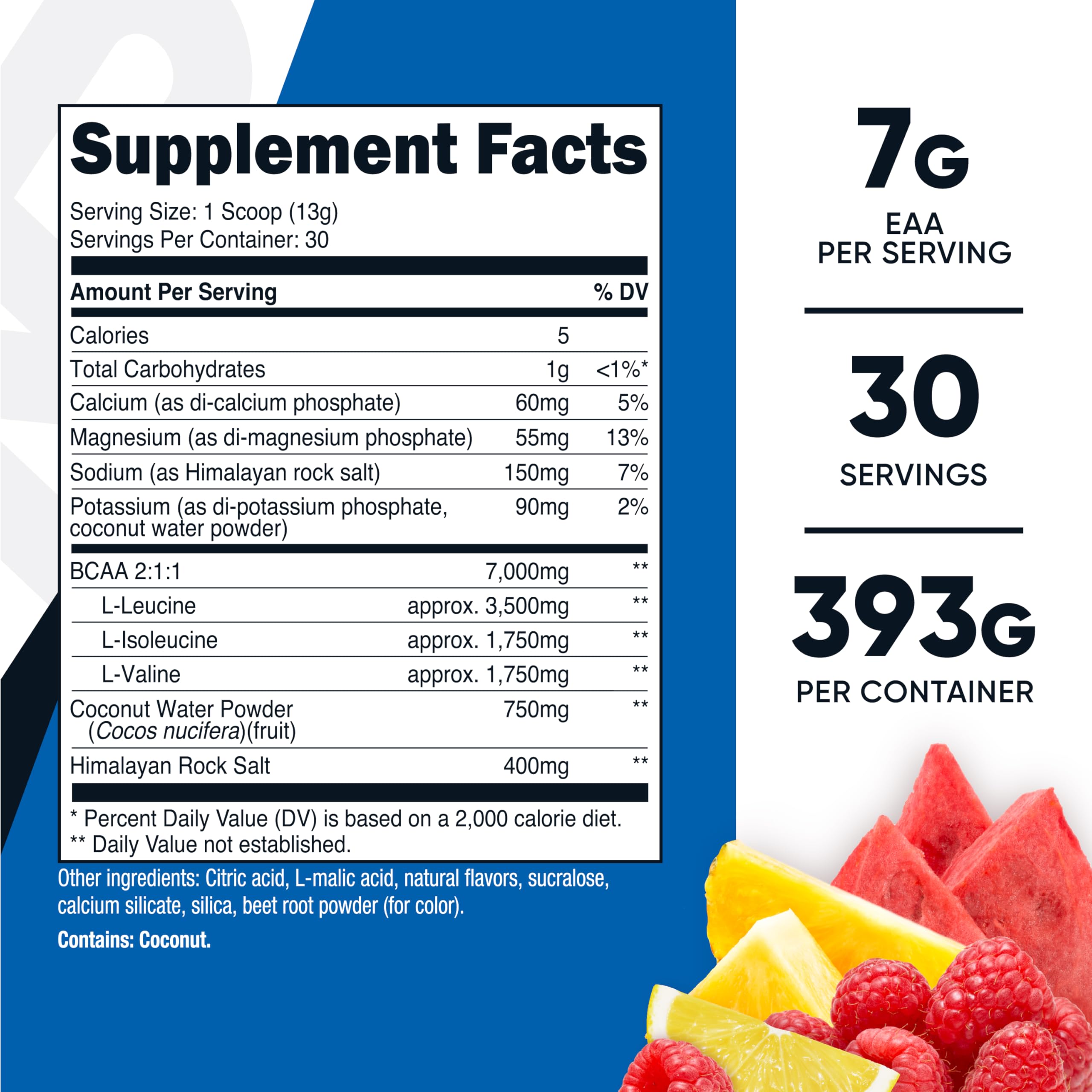 Nutricost BCAA + Hydration Fruit Punch flavour close-up