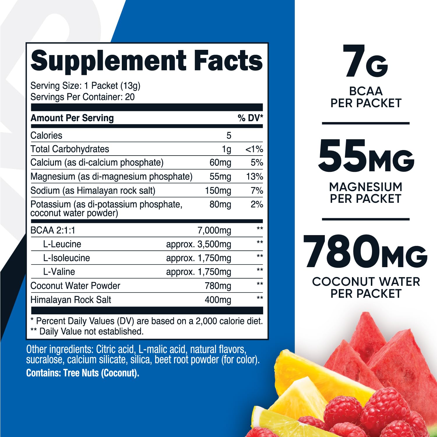 Nutricost BCAA + Hydration Supplement container with 20 servings
