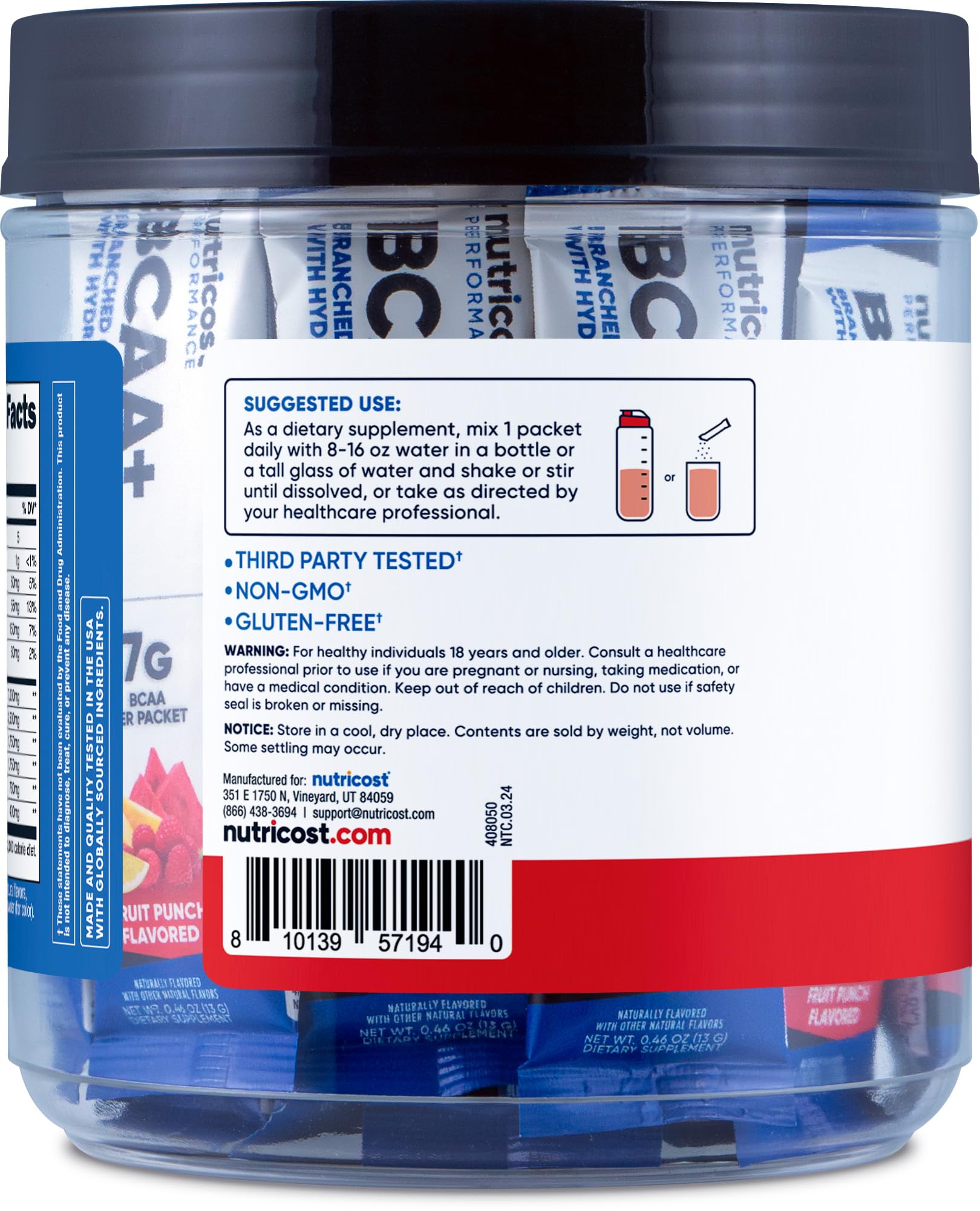 Nutricost BCAA + Hydration Supplement mixed in a glass