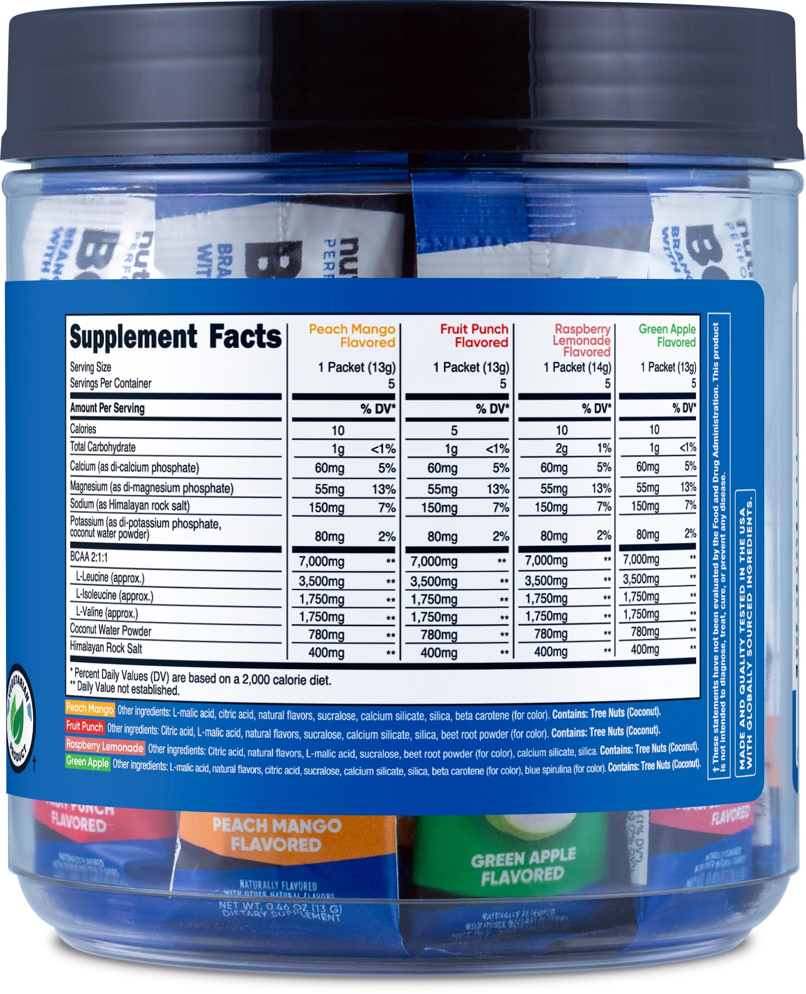 Nutricost BCAA + Hydration Supplement packaging with serving suggestion