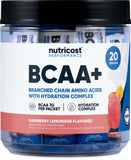 Nutricost BCAA + Hydration Supplement Raspberry Lemonade front view