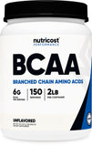 Nutricost BCAA Powder 150 servings unflavoured front view