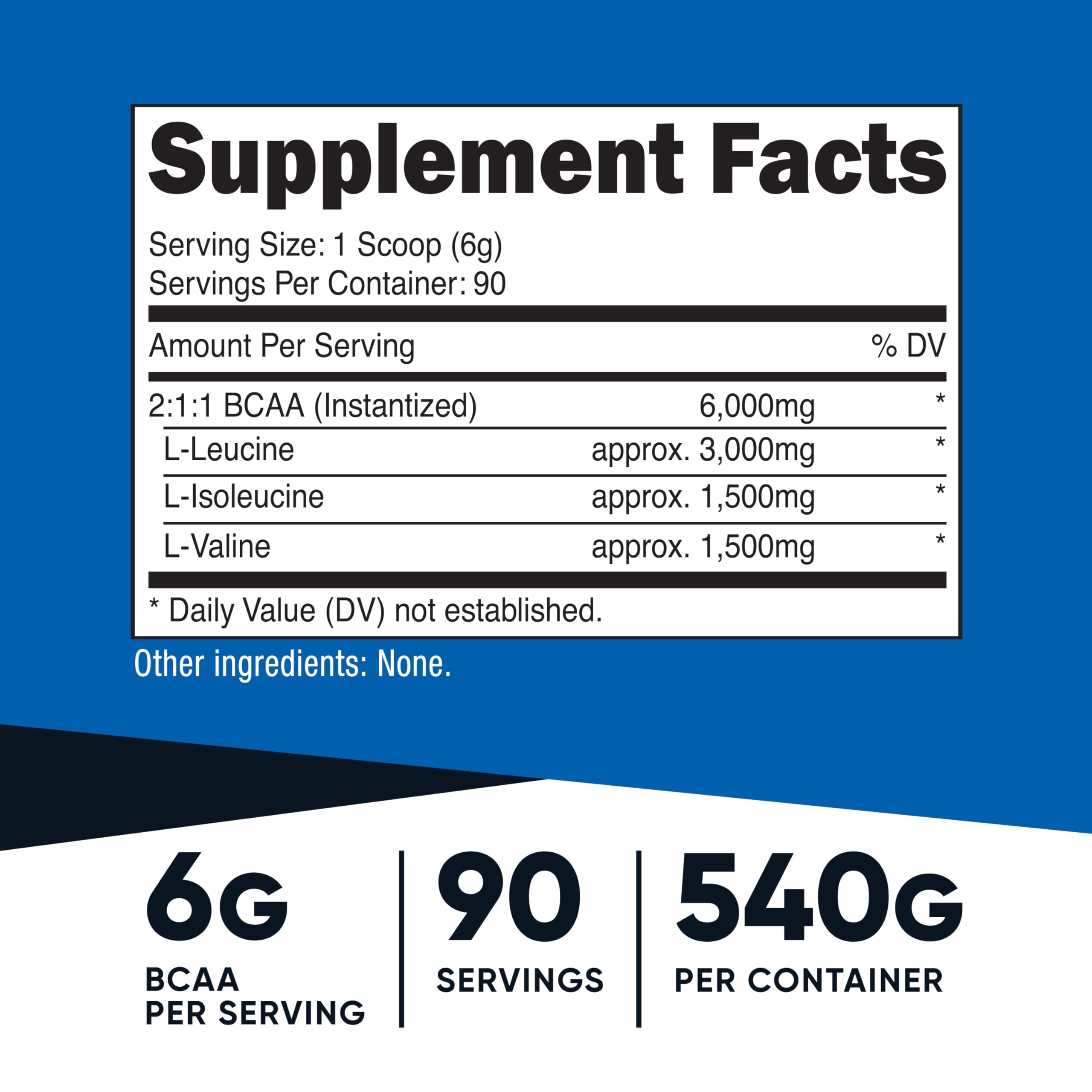 Nutricost BCAA Powder 2:1:1 Instantized 499g packaging
