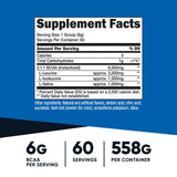 Nutricost BCAA Powder 500g back view showing ingredients
