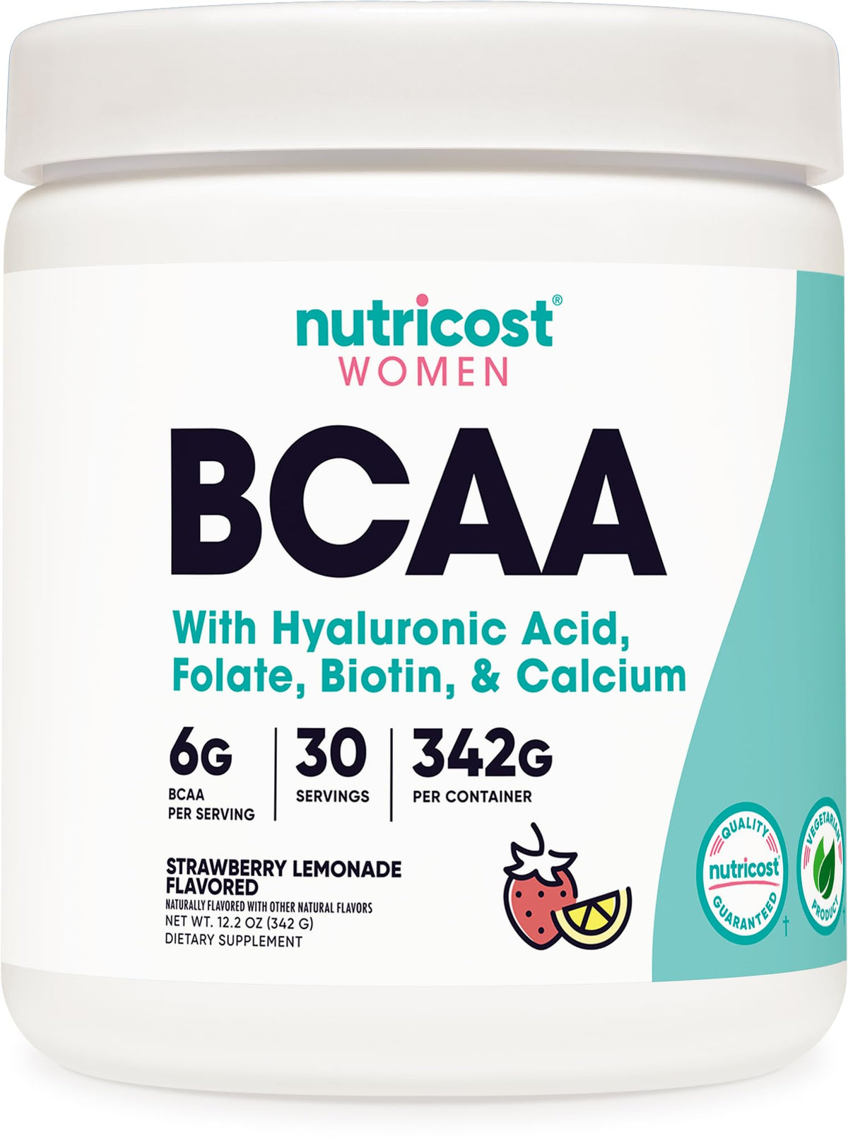 Nutricost BCAA Powder for Women 330g front view