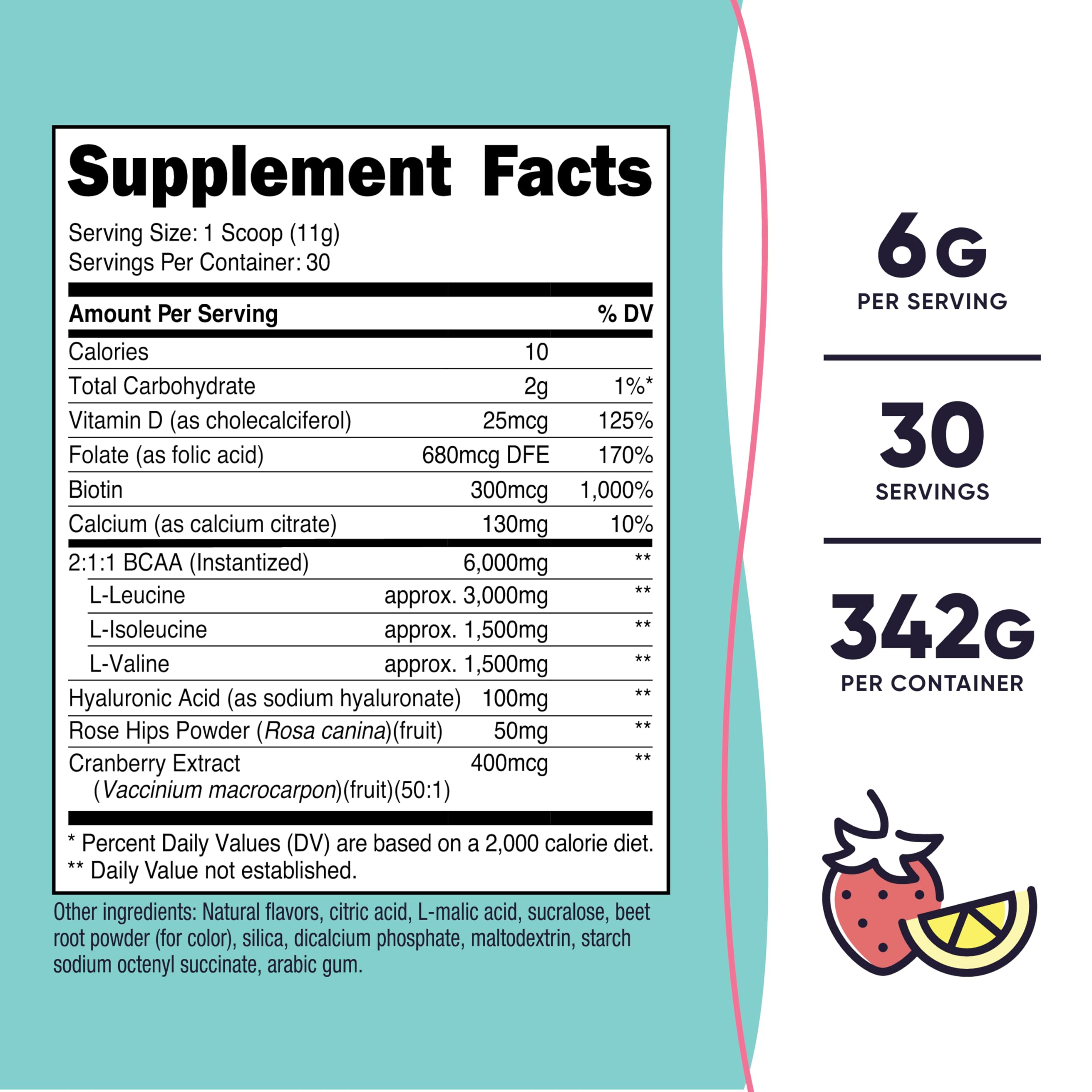 Nutricost BCAA Powder for Women 330g packaging