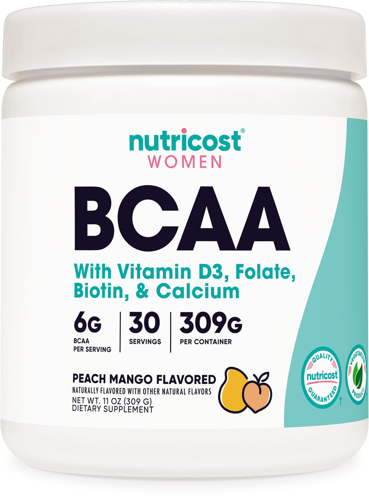Nutricost BCAA Powder for Women 372g front view