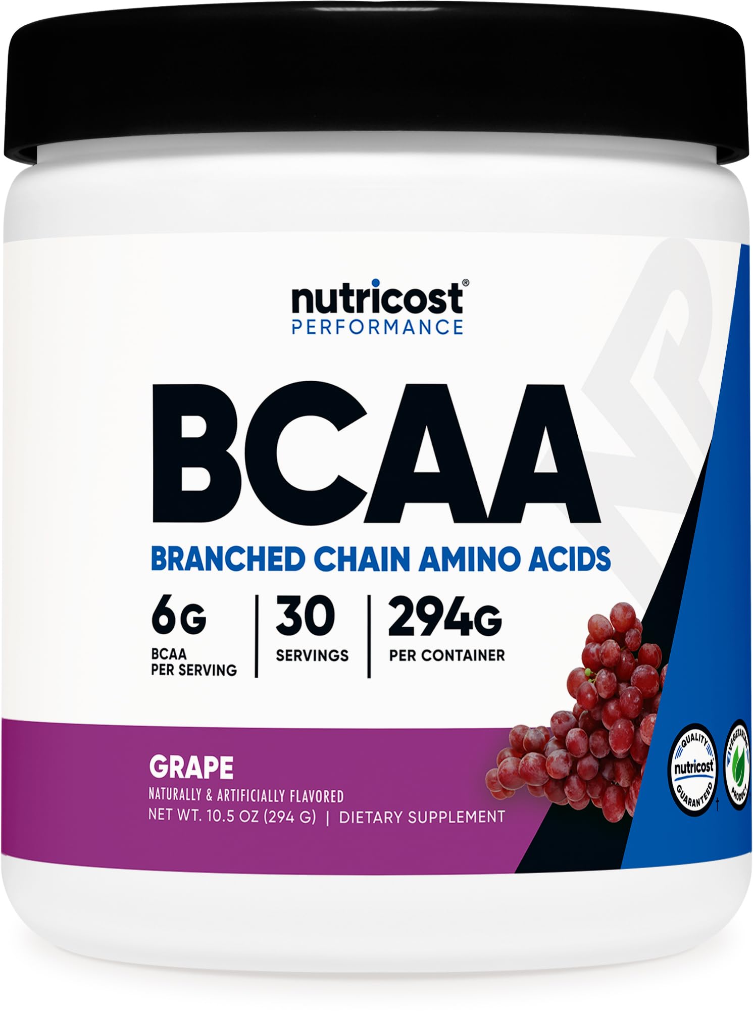 Nutricost BCAA Powder grape flavour front view