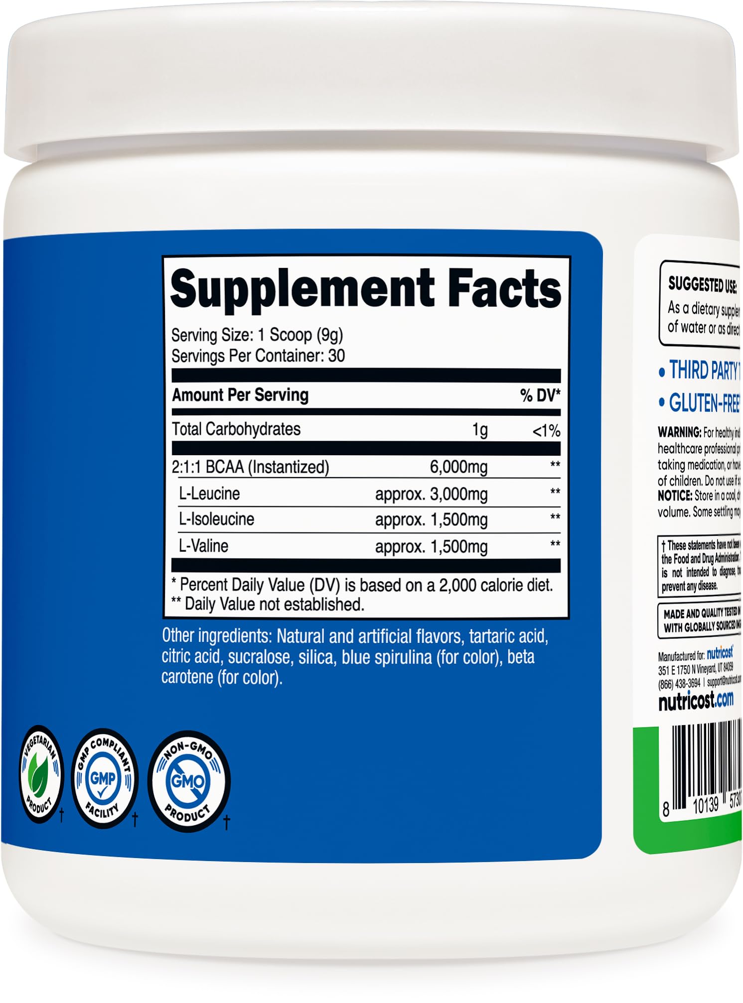 Nutricost BCAA Powder Green Apple lifestyle scene with shaker