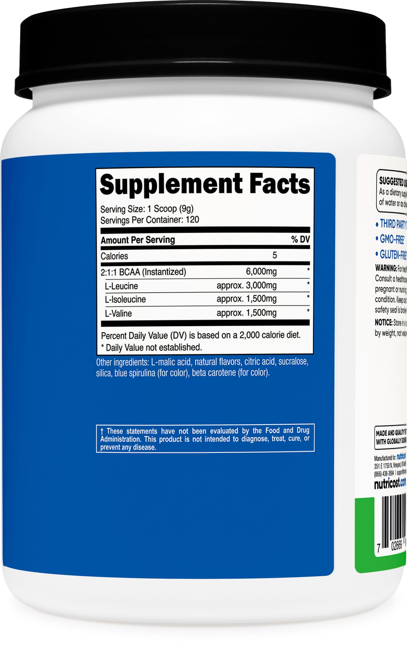 Nutricost BCAA Powder Green Apple powder in a bowl