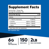 Nutricost BCAA Powder nutritional information label