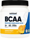 Nutricost BCAA Powder orange mango flavour front view